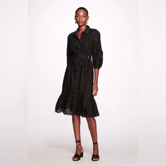 Marchesa Notte Viola Laser Cut Shirt Dress - Picture 1 of 6